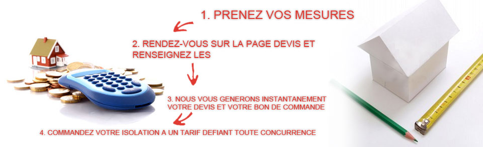 Prenez vos mesures, renseignez les, nous vous etablissons un devis pour votre isolation à un prix hors concurrence